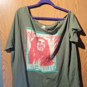 Zion Rootswear Bob Marley Graphic Tee - Olive Green